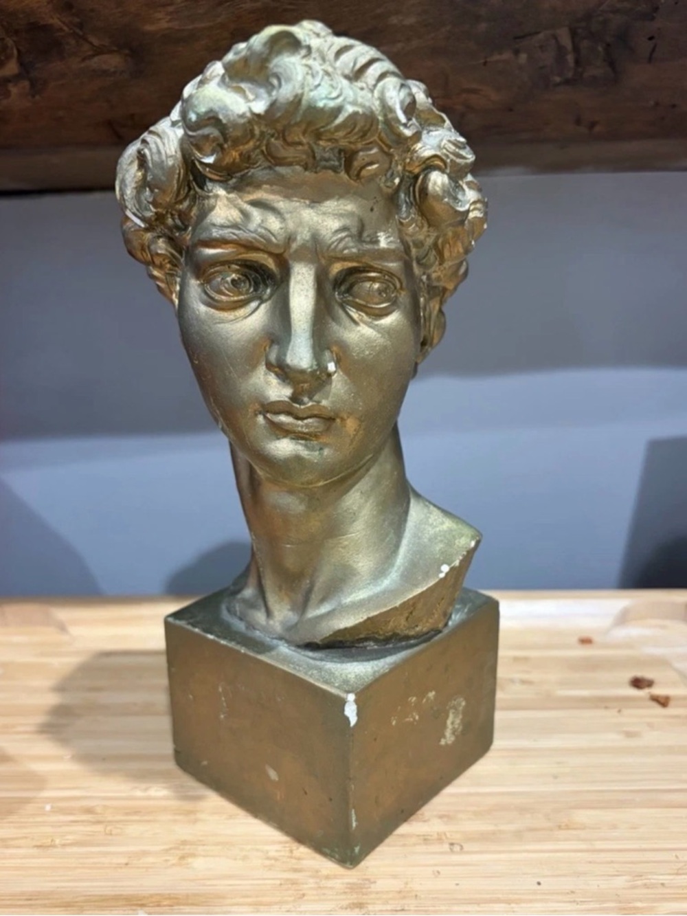 Gold David Classical Bust Sculpture Home Art Accent